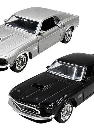 Машина 260089u "ford mustang boss 429 1969" сіра, чорна technodrive