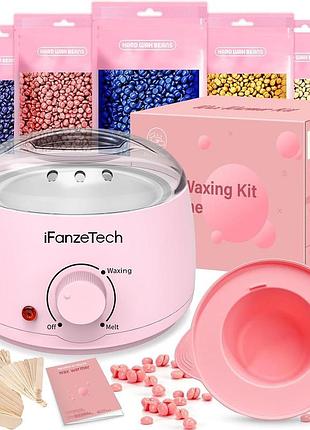 Комплект воскоплава з воском wax warmer kit rh008 набір для депіляції воском + 5 пакетиків воску