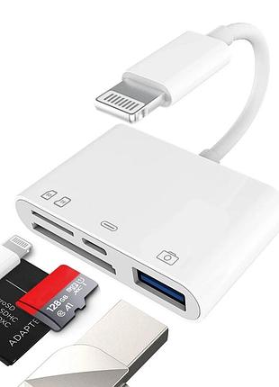 Устройство для чтения карт памяти card reader+usb camera adapter картридер для фотоаппаратов