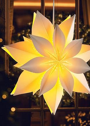 Бумажный 3d светильник 45см eanloly christmas led paper star lights подвесная бумажная звезда с led подсветкой