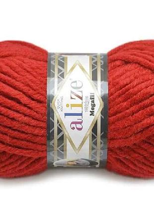 Пряжа megafil super lana 56 красный 5шт/уп тм alize