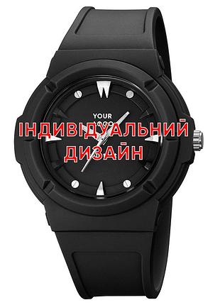 Чоловічий годинник awarder 027 black водонепроникний кварцовий стильний ремінець 44 мм