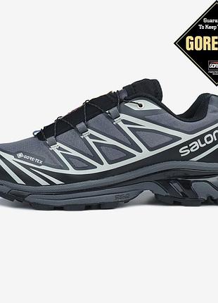 Salomon xt-6 grey soft ground black gore-tex