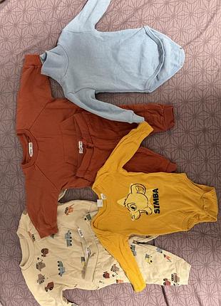Лот дитячих боді та костюмів для хлопчиків, різнокольоровий, фліс, розмір 62/68, 68/74