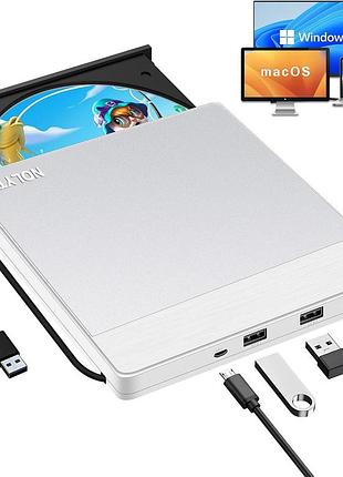 Dvd-привод usb 3.0 type-c nolyth ct09 оптичний зовнішній cd/dvd-привод для пк і ноутбука