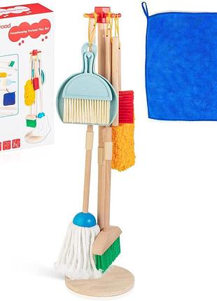 Дерев'яний набір для прибирання з 8 предметів hellowood wooden toy wt11 kids' cleaning set ігровий набір для сюжетно-рольової гри