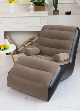 Надувной диван-кресло с подлокотником inflatable sofa 80x140x85 см со встроенным насосом