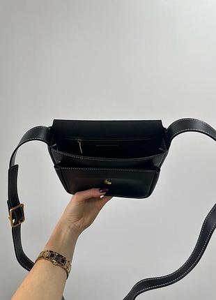 Сумка niki besace in leather black/gold 9