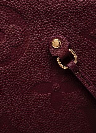 Сумка louis neverfull mm monogram vuitton empreinte burgundy 4