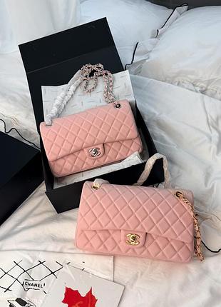 Сумка classic flap 25 pink gold hardware