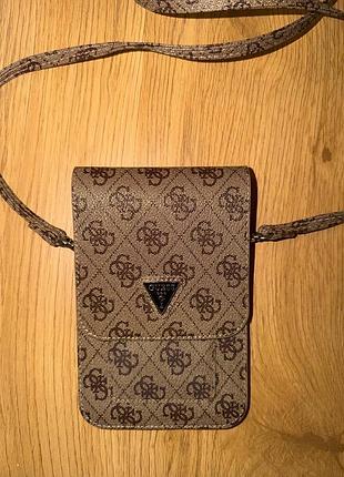 Сумка для жінок guess коричнева з монограмою