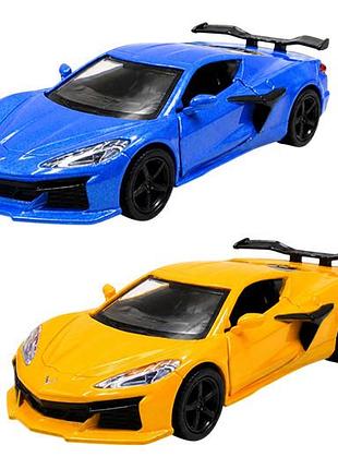 Машина 260156u "chevrolet corvette z06 2023" синя, помаранчева technodrive