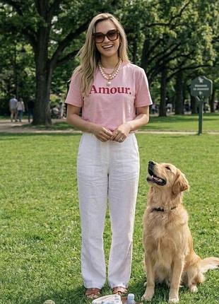 Жіноча футболка оверсайз рожева amour xs s