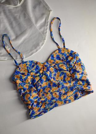 Короткий різнобарвний топ pull&bear s