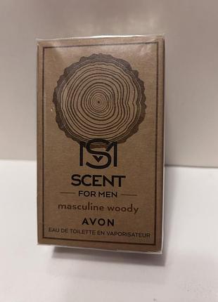 Туалетна вода avon scent masculine woody для чоловіків