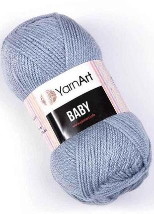 Пряжа baby серый 100% акрил 150м 50г 5шт/уп 3072 тм yarnart