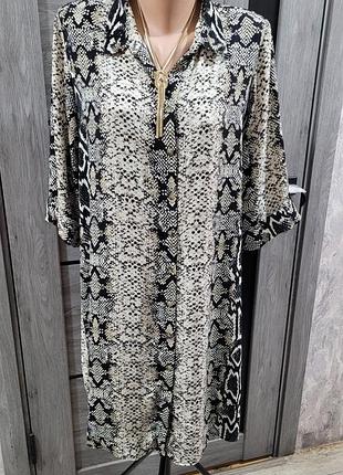 Коротка жіноча сукня-сорочка wallis зі зміїним принтом (uk 18 / eur 46 / xl–2xl)