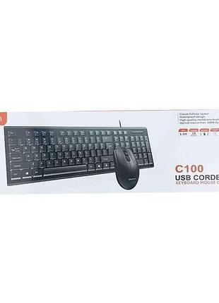 Набор usb клавиатурамиша mt-c100 usb черный тм meetion