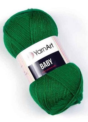 Пряжа baby зеленый 100% акрил 150м 50г 5шт/уп 338 тм yarnart