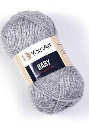 Пряжа baby світло-сірий 100% акрил 150м 50г 5шт/уп 195 тм yarnart
