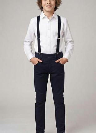 👔 нові стильні штани-чиноси з підтяжками yonk 46 jeans (зріст 146–152 см)
