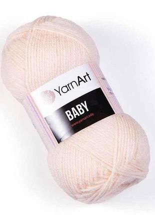 Пряжа baby світлий персик 100% акрил 150м 50г 5шт/уп 854 тм yarnart