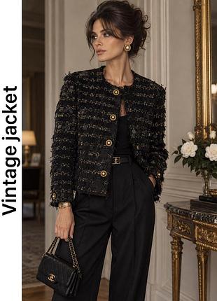 Винтажный бархатный жакет в эстетике ysl couture 80s