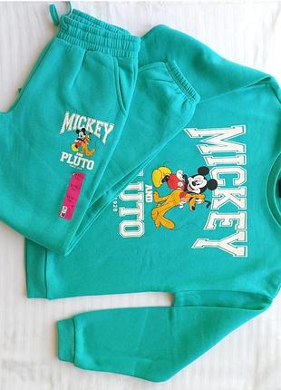 Повсякденний костюм для дівчинки primark mickey and pluto на флісі, бірюзовий