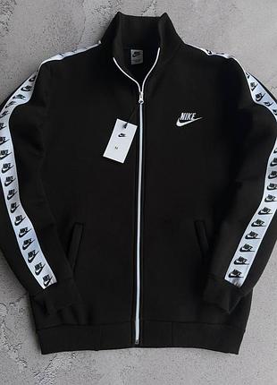 Кофта nike мужская, олимпийка найк на молнии, теплая кофта мужская на флисе