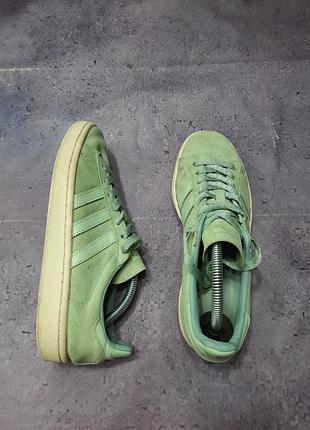 Кросівки adidas campus зелені замшеві