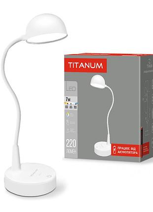 Led-лампа настільна з акумулятором titanum tltf-012w 7w 3000-6000k