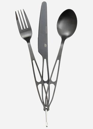Набір туристичних столових приборів bo-camp in cover 3 pieces grey (6102140)