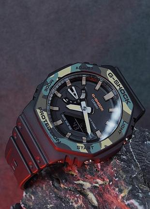 Мужские часы casio g-shock ga-2100su-1a камуфляж-черный спортивный ударопрочный 20 atm