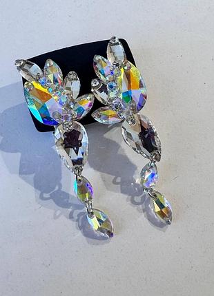 Серьги сценические -цвет crystal ав