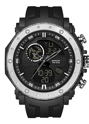 Чоловічий годинник sanda 6012 black-silver