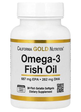 California gold nutrition omega-3, омега 30 капсул (1250 мг в 1 капсулі, 687 epa / 262 dha)