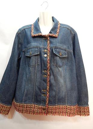 Куртка джинсовая женская vintage liz claiborne, ukr 58-60 002dg (в указанном размере, только 1 шт)