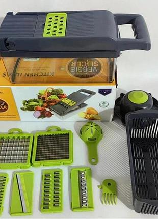 Ручний мультіслайсер kitchen ideas veggie slicer 14в1  багатофункціональна овочерізка 4