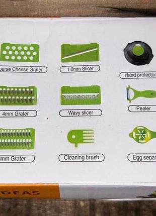 Ручний мультіслайсер kitchen ideas veggie slicer 14в1  багатофункціональна овочерізка 9