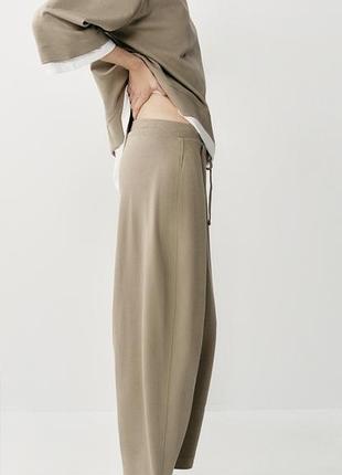 Жіночі брюки zara balloon mid-camel 5