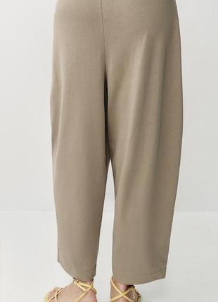 Жіночі брюки zara balloon mid-camel 6