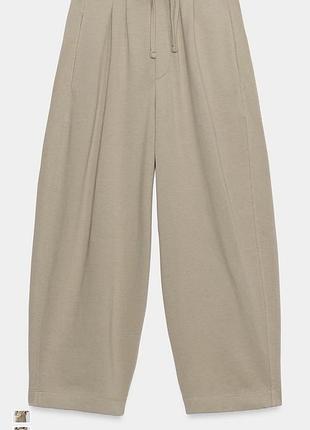 Жіночі брюки zara balloon mid-camel 7