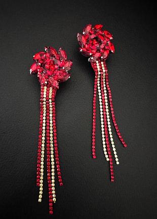 Серьги сценические - цвет red