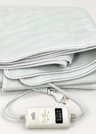 Электропростынь с подогревом electric blanket 150х120 см белая, 130 вт, с пультом