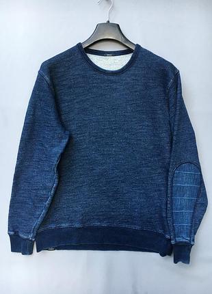 Брендовий світшот denham the jeanmaker xl/2xl indigo / denim бавовна