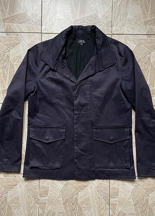 Жакет пиджак a.p.c. rue madame paris dark navy cotton twill field jacket xs workwear style