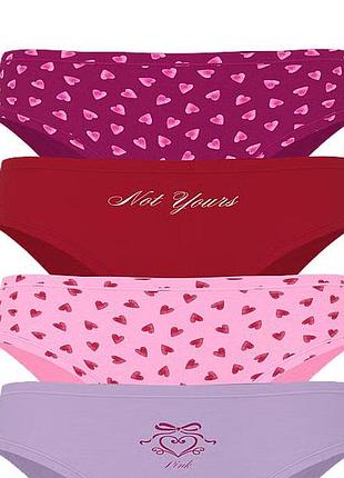 Набор хлопковых трусиков pink victoria’s secret размер м хлопковые cheeky оригинал