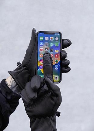 Сенсорные перчатки without gloves softshell 16-12 black man 2