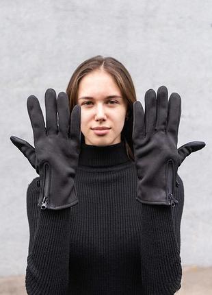 Сенсорные перчатки without gloves softshell 16-12 black woman