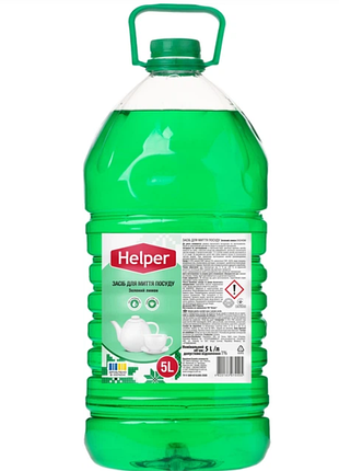 Засіб для миття посуду helper зелений лимон 5 л. 4495